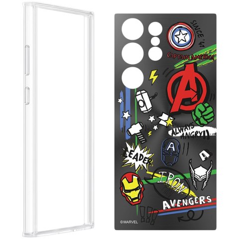 SAMSUNG Avengers Doodle Plate for Galaxy S23 Ultra Frame Cover Black