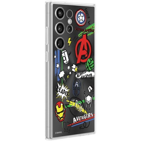 SAMSUNG Avengers Doodle Plate for Galaxy S23 Ultra Frame Cover Black