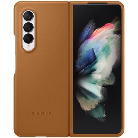 SAMSUNG Galaxy Z Fold3 Leather Cover Camel