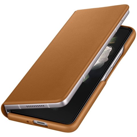 SAMSUNG Galaxy Z Fold3 Leather Flip Cover Camel