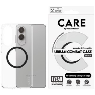 PANZERGLASS CarE Flagship Urban Combat Black QI S25 Edge Transparent