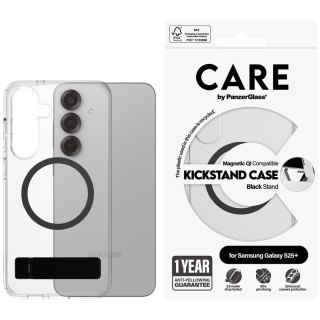 PANZERGLASS Case Transparent w. Black KickStand & Qi Compatible SAMSUNG Galaxy S25+