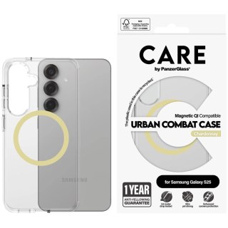 PANZERGLASS Urban Combat Case Transparent w. CHardonnay Qi Compatible SAMSUNG Galaxy S25