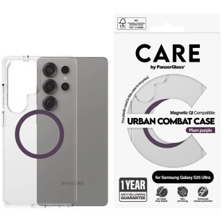 PANZERGLASS Urban Combat Case Transparent w. Plum Purple Qi Compatible SAMSUNG Galaxy S25 Ultra