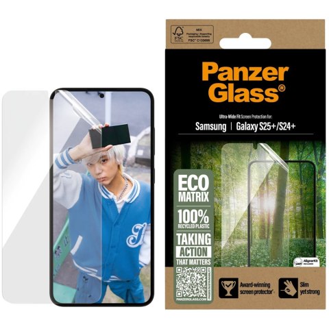 PANZERGLASS ECO MATRIX Screen Protector SAMSUNG Galaxy S25+ S24+ Ultra-Wide Fit
