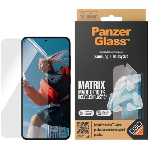 PANZERGLASS Eco MATRIX Screen Protector With D3O SAMSUNG Galaxy S24 Ultra-Wide Fit w. AlignerKit