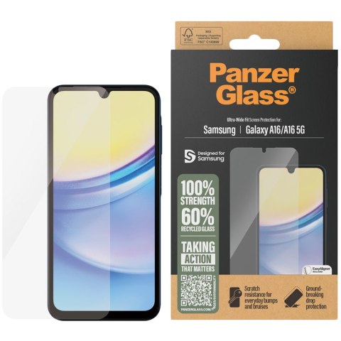 PANZERGLASS Screen Protector SAMSUNG Galaxy A16 A16 5G Ultra-Wide Fit w. EasyAligner