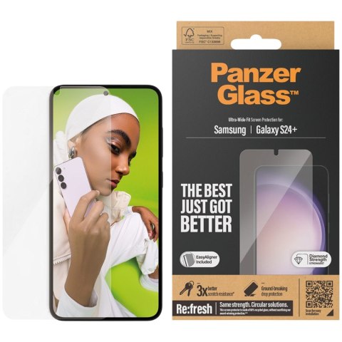 PANZERGLASS Screen Protector SAMSUNG Galaxy S24+ Ultra-Wide Fit w. EasyAligner