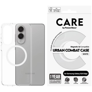 PANZERGLASS Fashion Urban Combat White QI Case S25 Edge Transparent
