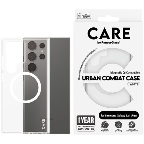 PANZERGLASS Urban Combat Case Transparent w. White Qi Compatible SAMSUNG Galaxy S24