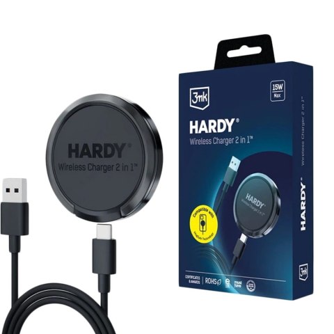 WIRELESS CHARGER 3mk HARDY WIRELESS CHARGER 2 in 1 15W Black